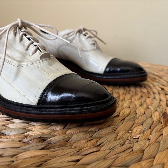 LANVIN / made in Italy / eel skin leather / FW / Oxford / lace up / 37 EU / 7 US - Picture 7 of 12